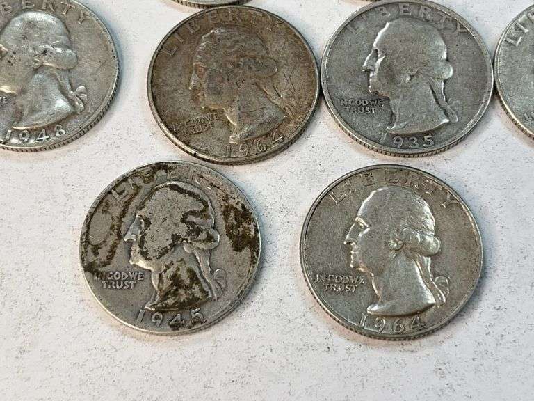 (10) Silver Washington Quarters
