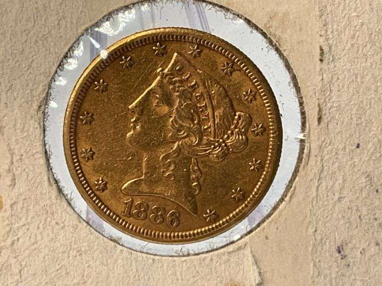 1886 Liberty Head $5 Gold Half Eagle