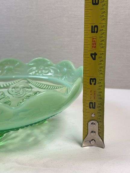 NORTHWOOD OPALESCENT GREEN GLASS BOWL