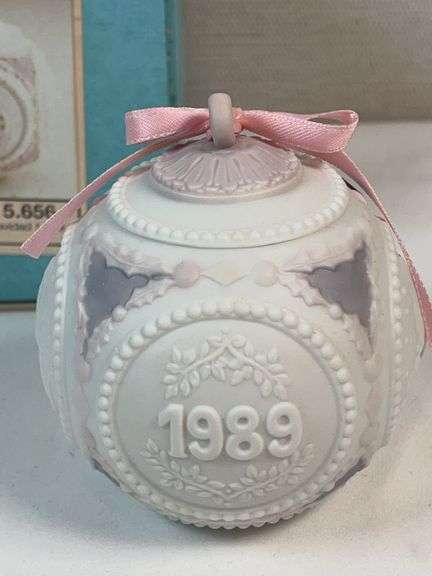 Lladro 1989 Christmas Ornaments โ #5656 Ball & #5616 Bell w/ Original Boxes