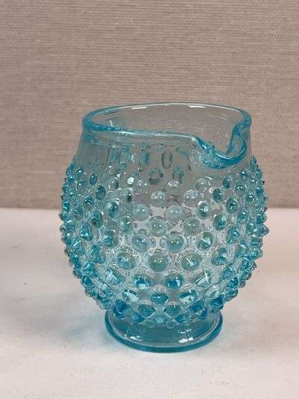 Fenton Blue Opalescent Hobnail Creamer