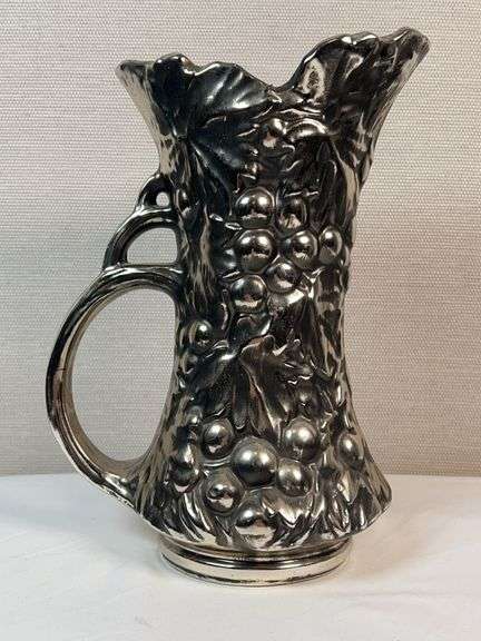 Mccoy Pottery Silver Grapes Pitcher