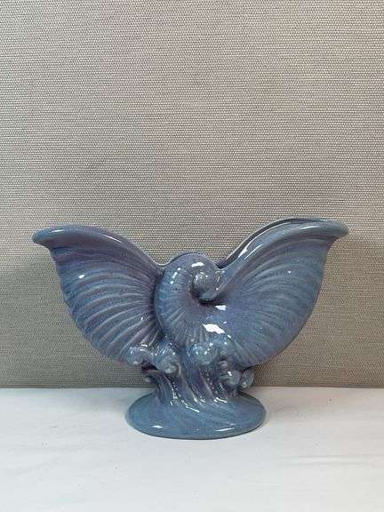 Royal Haeger R322 Blue Seagull Vase – Mid-Century Art Pottery