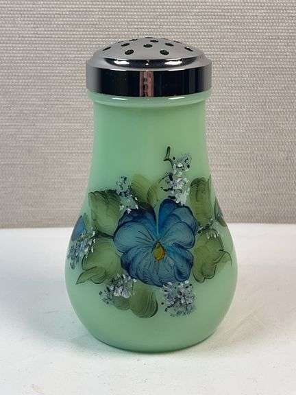 MOSSER GREEN GLASS SUGAR SHAKER
