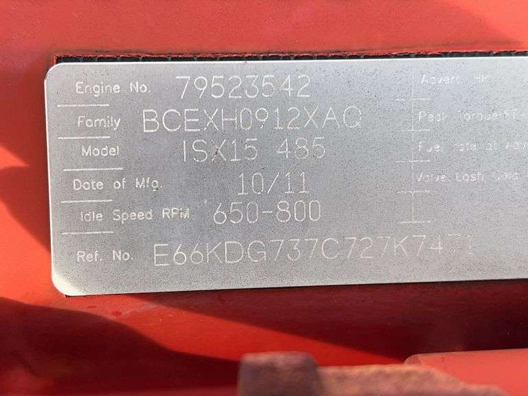 2012 Peterbilt 388 showing 30,080 mi, 7,495 hrs - doesn't run