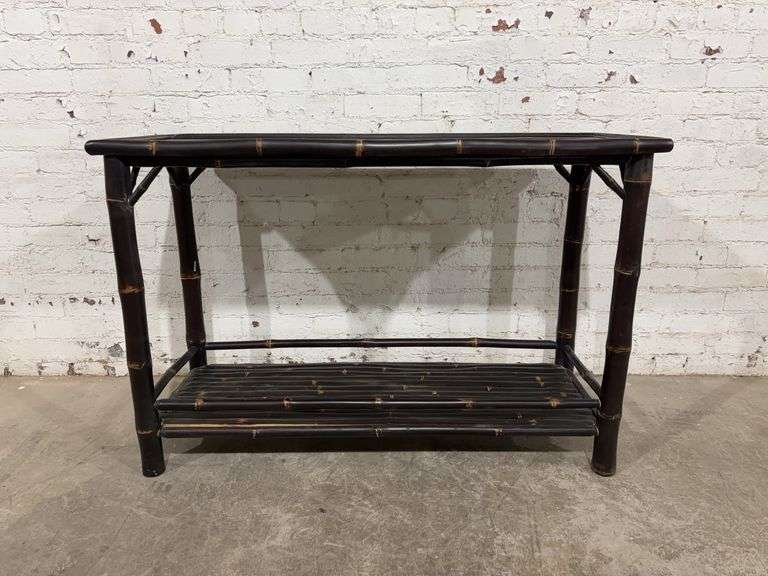 18”W x 47” L x 33”H bamboo sofa table