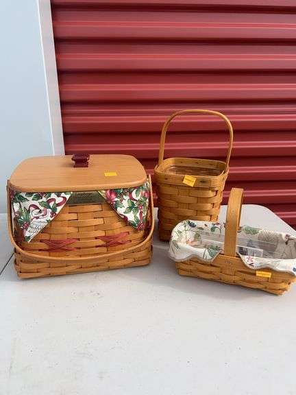Longaberger Christmas Collection 2000 Edition Deck the Halls Basket, Longaberger Hand Woven Silverwa