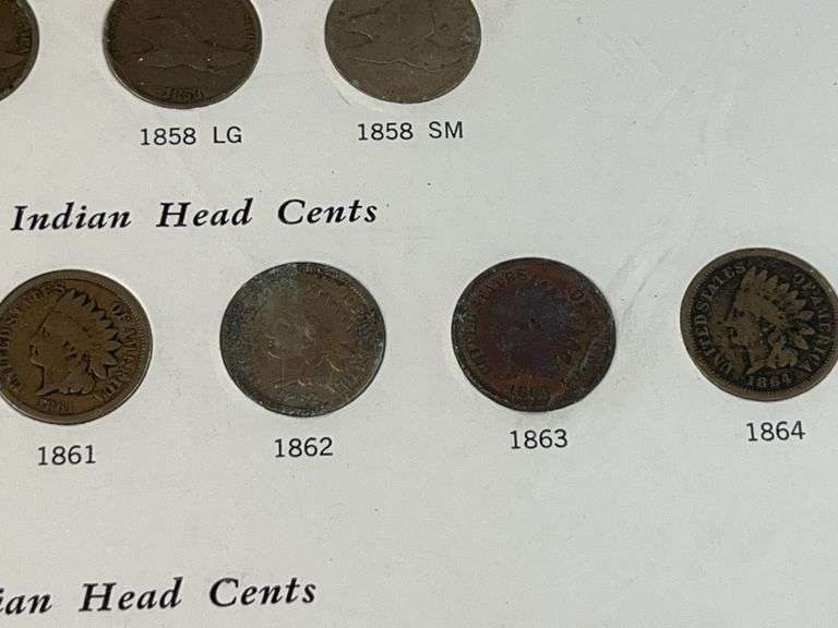 Flying Eagle and Indian Head Cents Set -Missing 1877, 1908-S, 1909-S