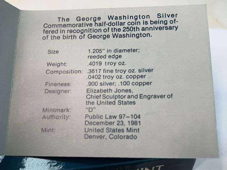 George Washington Silver Commemorative Half ￼