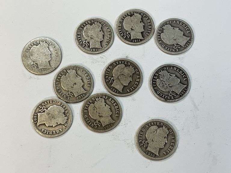 (10) Barber Dimes