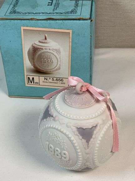 Lladro 1989 Christmas Ornaments โ #5656 Ball & #5616 Bell w/ Original Boxes