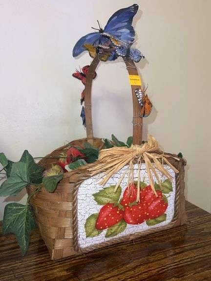 Decorative Strawberry Wicker Basket