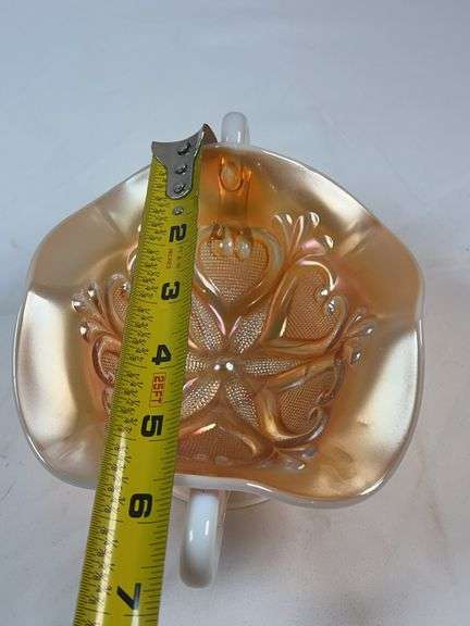 MARIGOLD CARNIVAL GLASS HEARTS