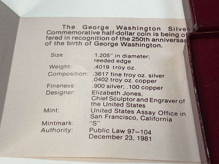 George Washington Silver Commemorative Half