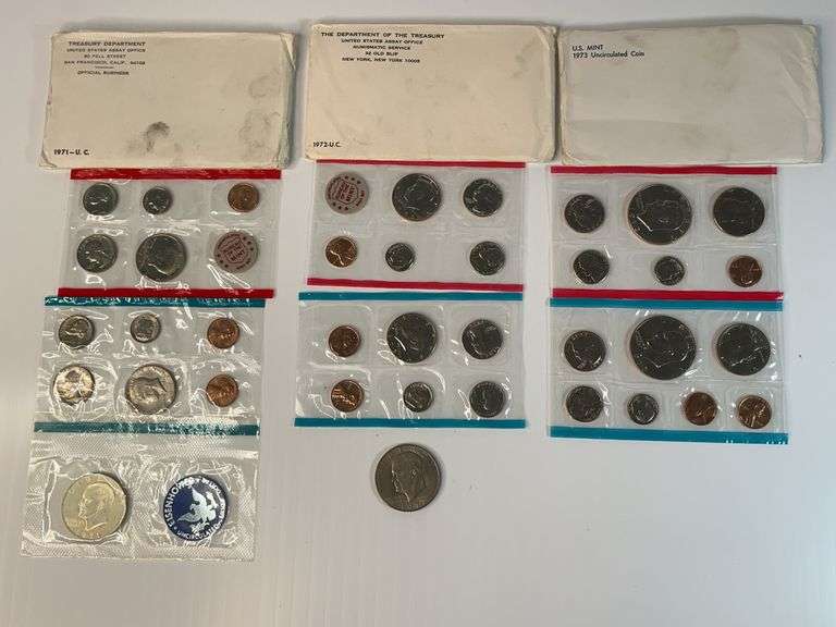 1971, 1972, 1973 Uncirculated Mint Sets