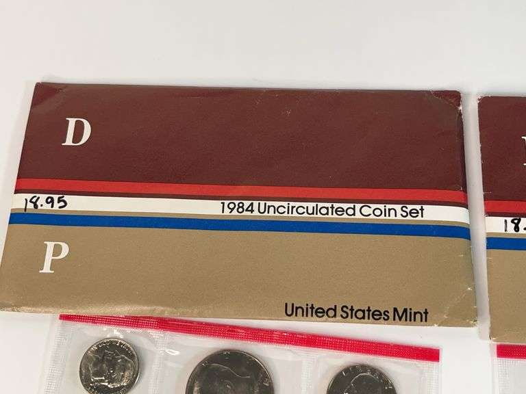 (2) 1984, 1985 Uncirculated Mint Sets