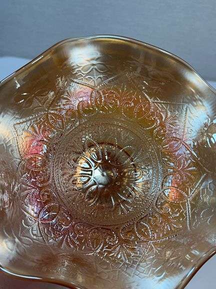 Dugan Marigold Lattice & Points Carnival Compote