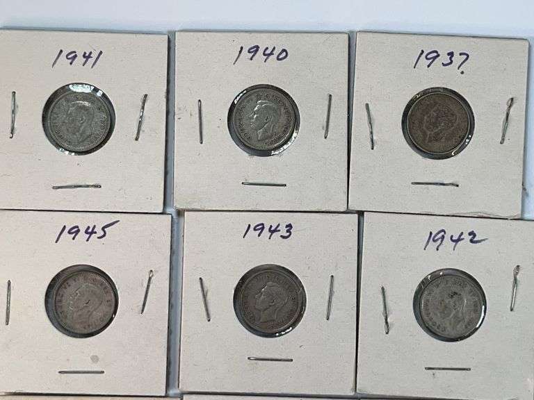 (13) Canadian Silver Dimes