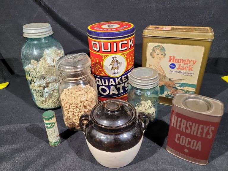 TINS, BALL JARS & BEAN POT