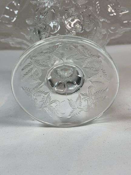 EAPG Clear Dewdrop & Daisy Ruffled Compote