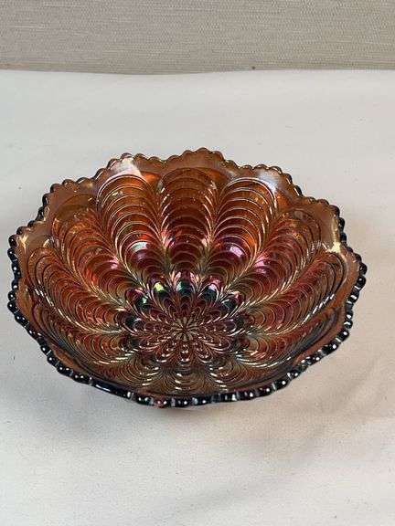 Fenton Marigold Persian Medallion Carnival Bowl