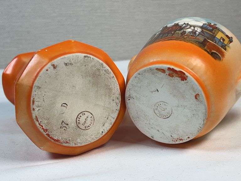 Royal Bayreuth Bavaria Coaching & Fox Hunt Creamer & Sugar