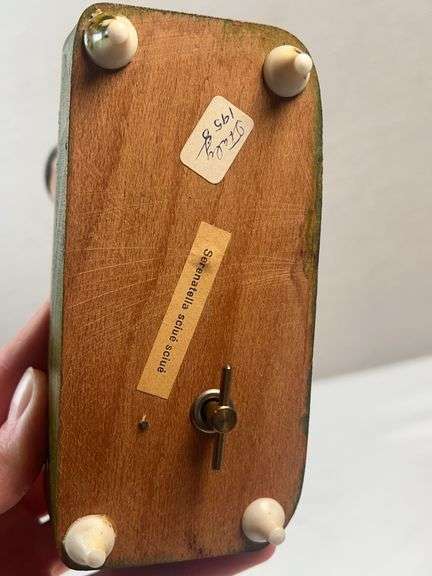 Vintage Italian Carved Music Box w/ Matching Corkscrew & Bottle Opener Set