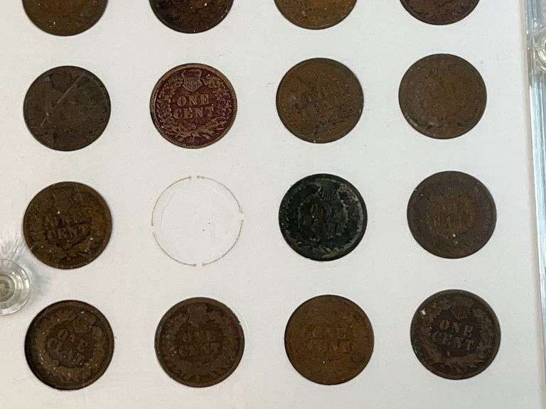 Flying Eagle and Indian Head Cents Set -Missing 1877, 1908-S, 1909-S