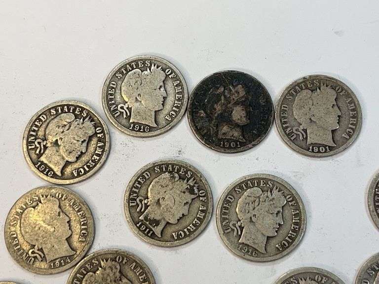(13) Barber Dimes