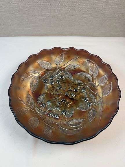 MILLERSBURG CHERRY CARNIVAL GLASS DISH