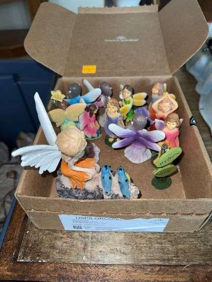Box of Assorted Miniature Fairy Statues