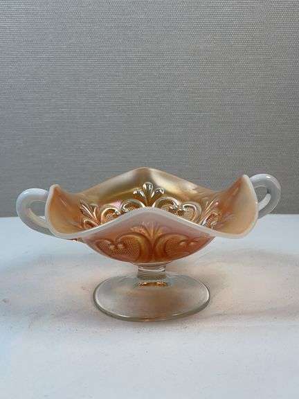 MARIGOLD CARNIVAL GLASS HEARTS