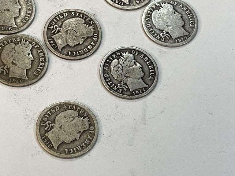 (10) Barber Dimes