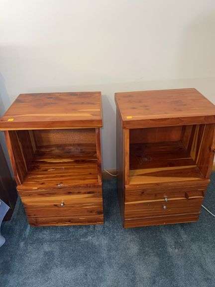(2) Vintage Cedar Night Stands