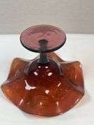 Fenton, Lavender/Amethyst, Blackberry Bramble Carnival Glass Compote