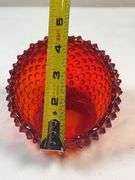 Vintage Fenton Hobnail Amberina Orb Ashtray Trinket glass