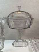 ANTIQUE MCKEE EAPG DEER AND PINE TREES GLASS SET