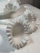 Fenton White Hobnail 3-Horn Epergne