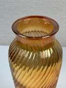 Marigold Carnival Glass Swirl Vase likely Imperial