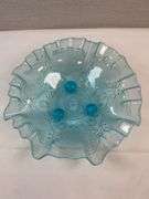 NORTHWOOD BLUE OPAL TRI-FOOT CANDY DISH