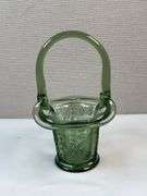 Fenton Colonial Green Embossed Basket – Orange Tree Pattern