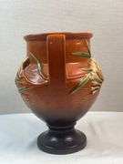 Roseville 8" Handled Freesia Vase in Tangerine - 196-8.