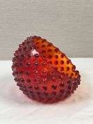 Vintage Fenton Hobnail Amberina Orb Ashtray Trinket glass