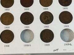 Flying Eagle and Indian Head Cents Set -Missing 1877, 1908-S, 1909-S