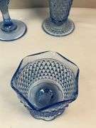 Indiana Glass Ice Blue Diamond Point Glassware Collection – 4 pcs