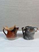 Royal Bayreuth Figural Creamer Pair – Elk & Bull