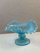 NORTHWOOD BLUE OPAL BEADED PANEL COMPOTE