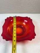 FENTON RED STRETCH GLASS BOWL