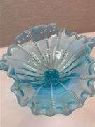 NORTHWOOD BLUE OPAL BEADED PANEL COMPOTE