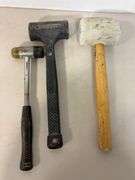 Flat of tools including ruler, hammers, tape measure & more